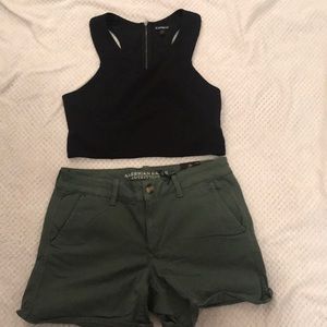 Crop top with back zipper